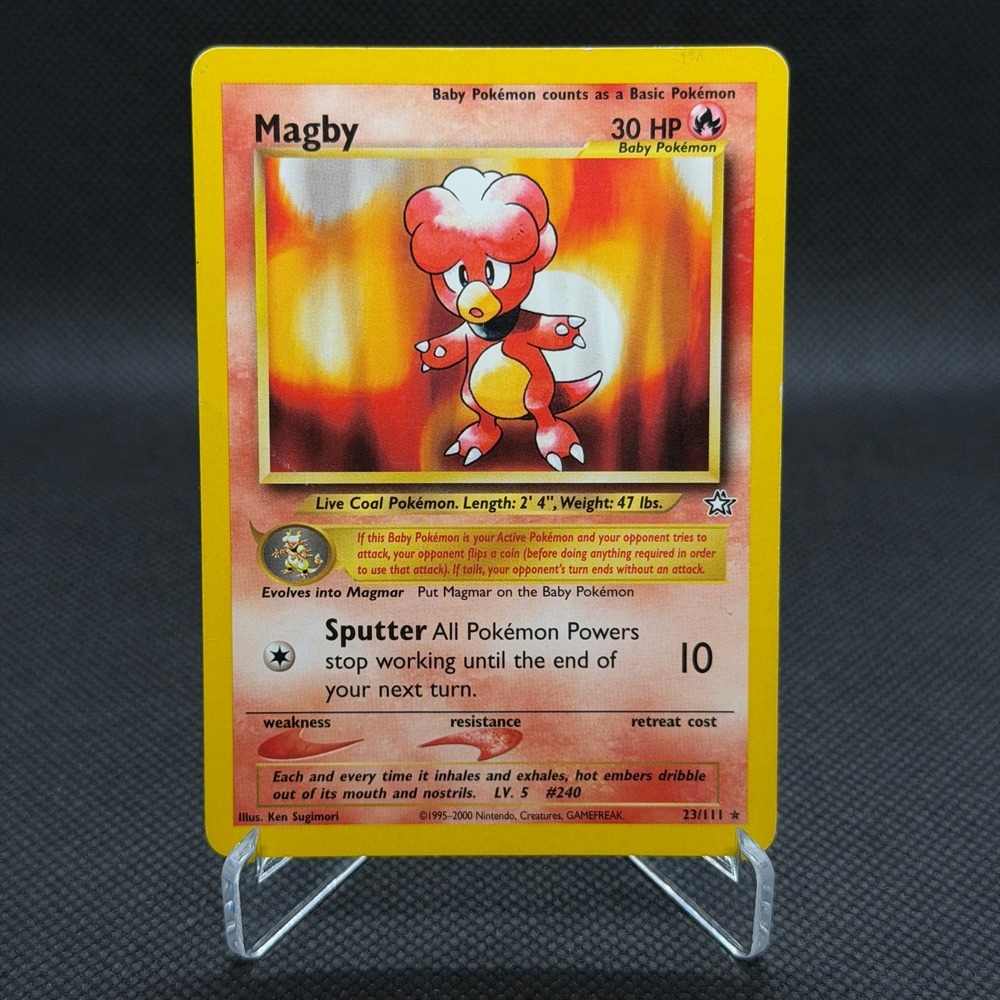 Magby 2000 Neo Genesis #23 Rare Non Holo Pokémon Card LP